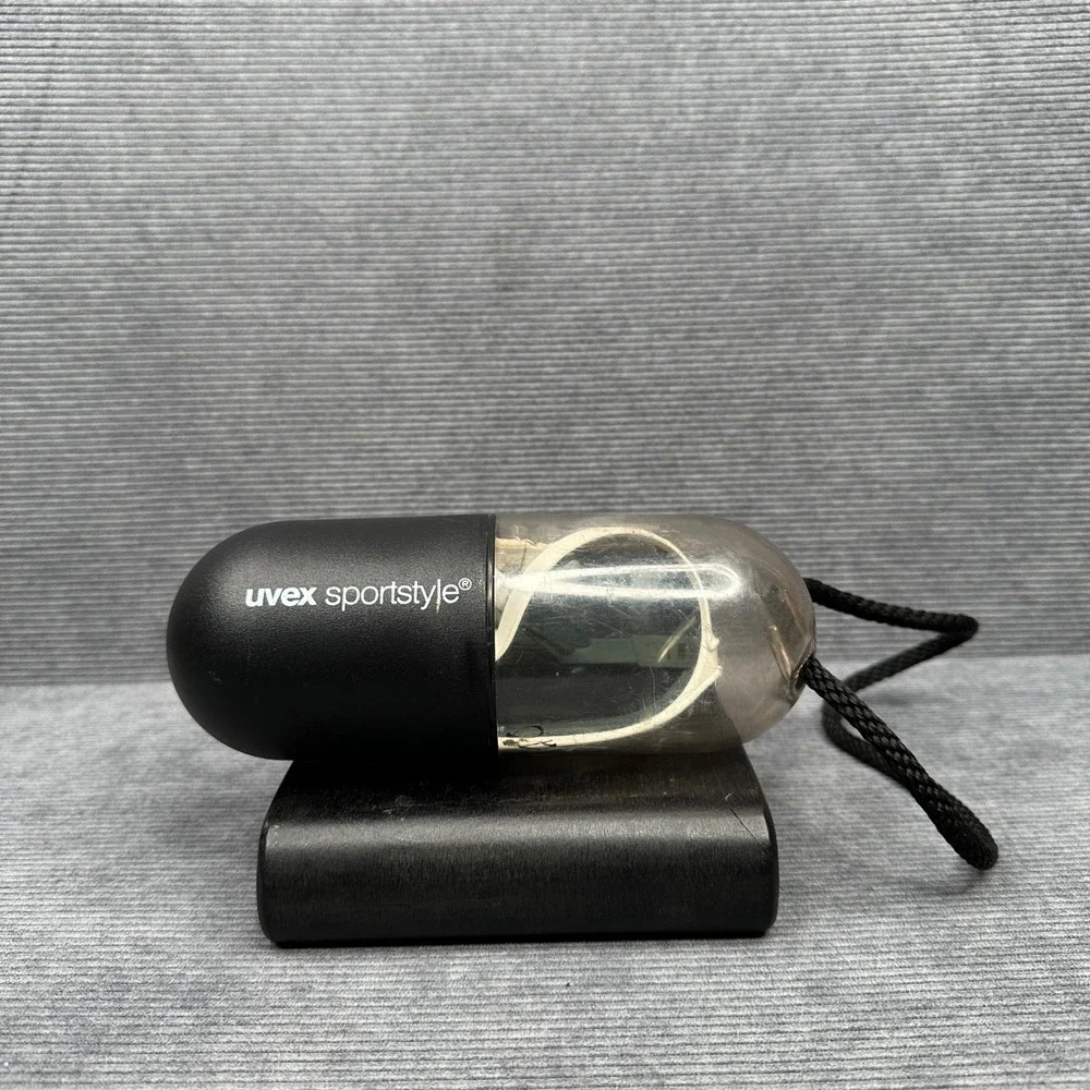 Vintage Uvex Sportstyle Shield Sunglasses White W Germany No 5347 Anti-Fog Case